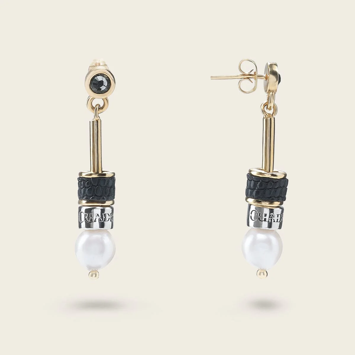 Aretes para dama en piel genuina de lizard - Imagen 4