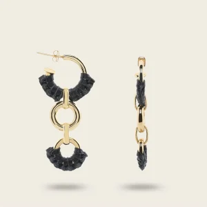 Aretes en piel genuina para dama