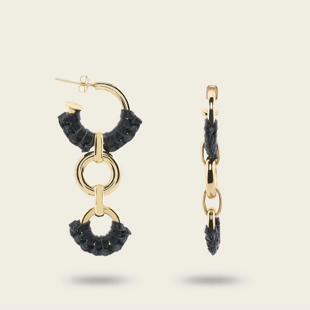 Aretes en piel genuina para dama - Imagen 2