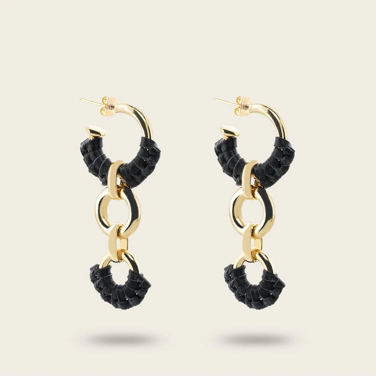 Aretes en piel genuina para dama - Imagen 3