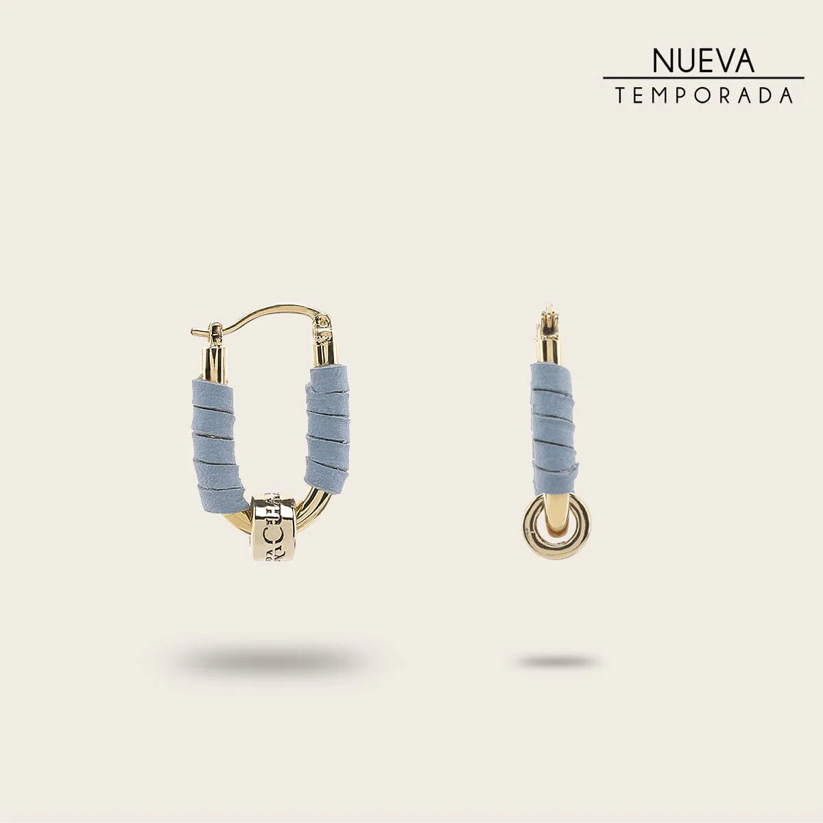 Aretes en piel genuina para dama - Imagen 2