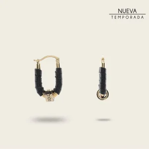 Aretes en piel genuina para dama