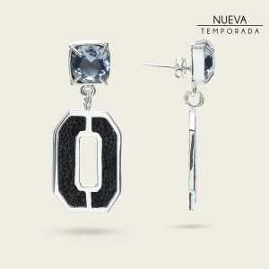 Aretes para dama en piel genuina de mantarraya