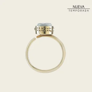 Anillo ajustable en piel genuina de pitón para dama