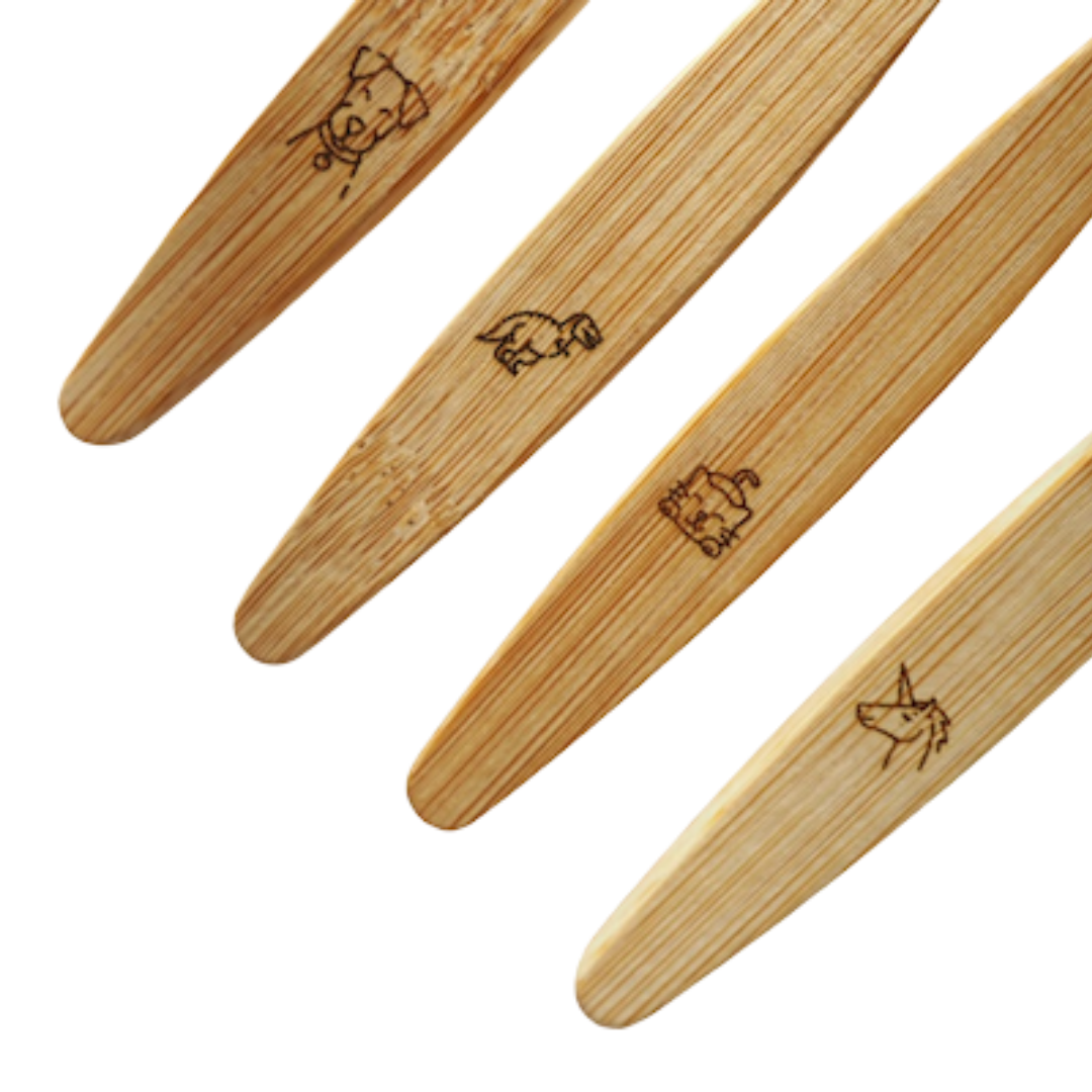 Cepillo de dientes ecológico de bambú infantil – Azul - Imagen 3