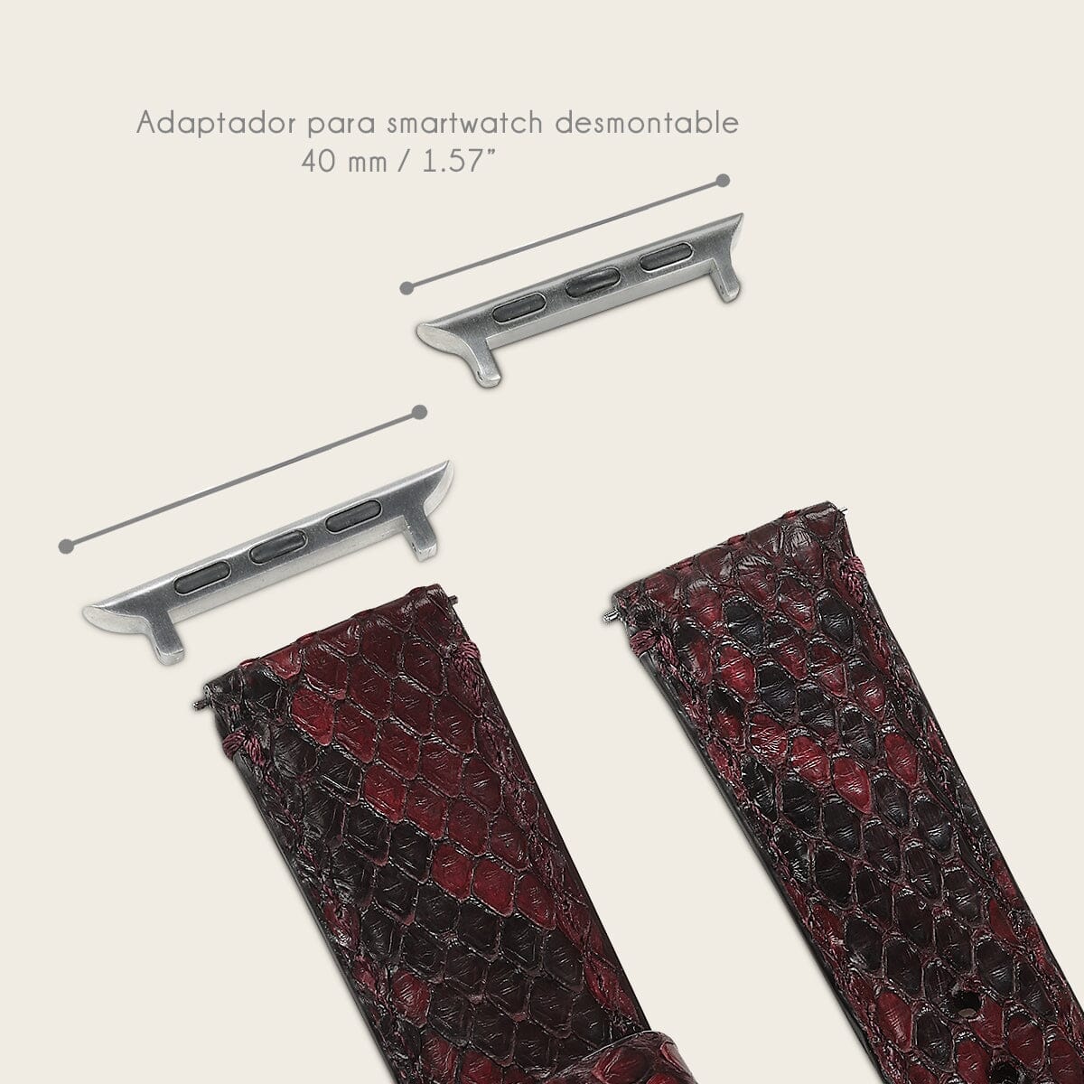 Extensible de reloj en piel genuina de pitón para dama - Imagen 5