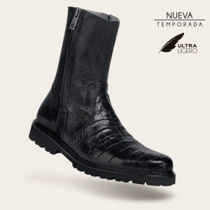 Bota de vestir en piel genuina de alligator para caballero