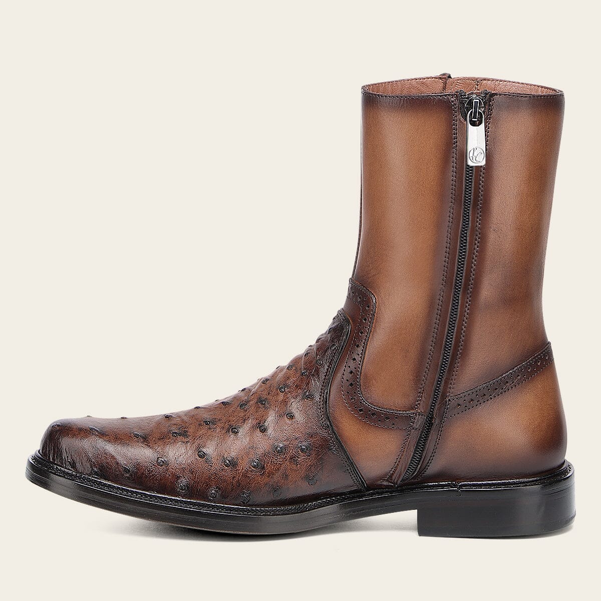 Bota de vestir en piel genuina de avestruz para caballero - Imagen 6