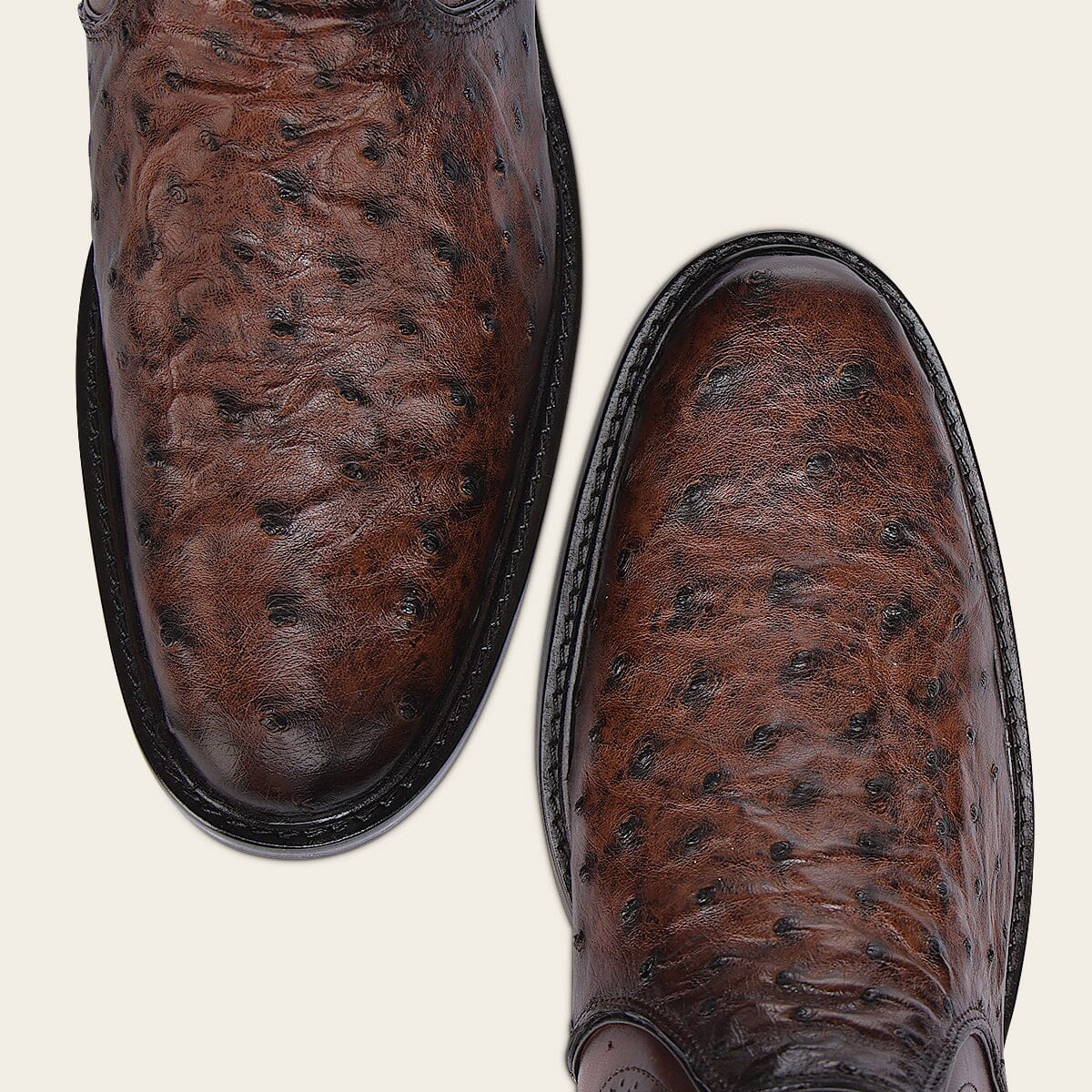 Bota de vestir en piel genuina de avestruz para caballero - Imagen 9