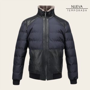 Chamarra en piel genuina de cordero para caballero