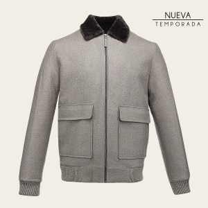 Chamarra en piel genuina de cordero para caballero