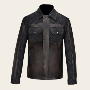 Chamarra para caballero en piel genuina