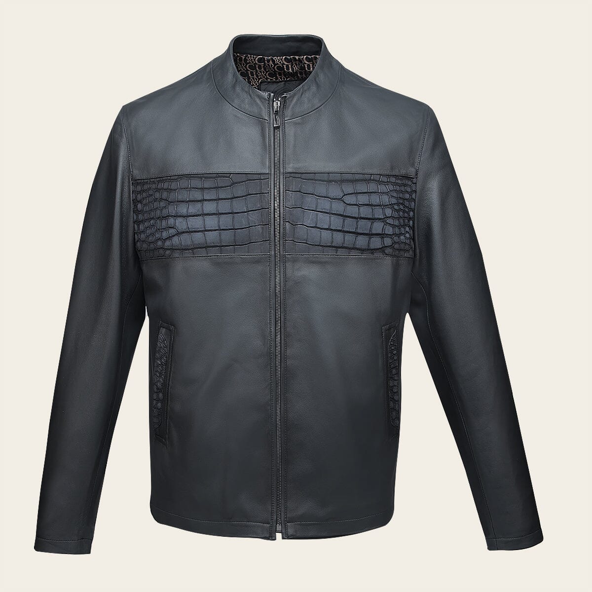 Chamarra en piel genuina de cocodrilo para caballero - Imagen 7