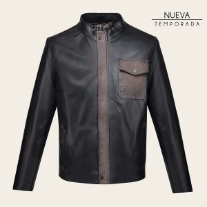 Chamarra en piel genuina de cordero para caballero