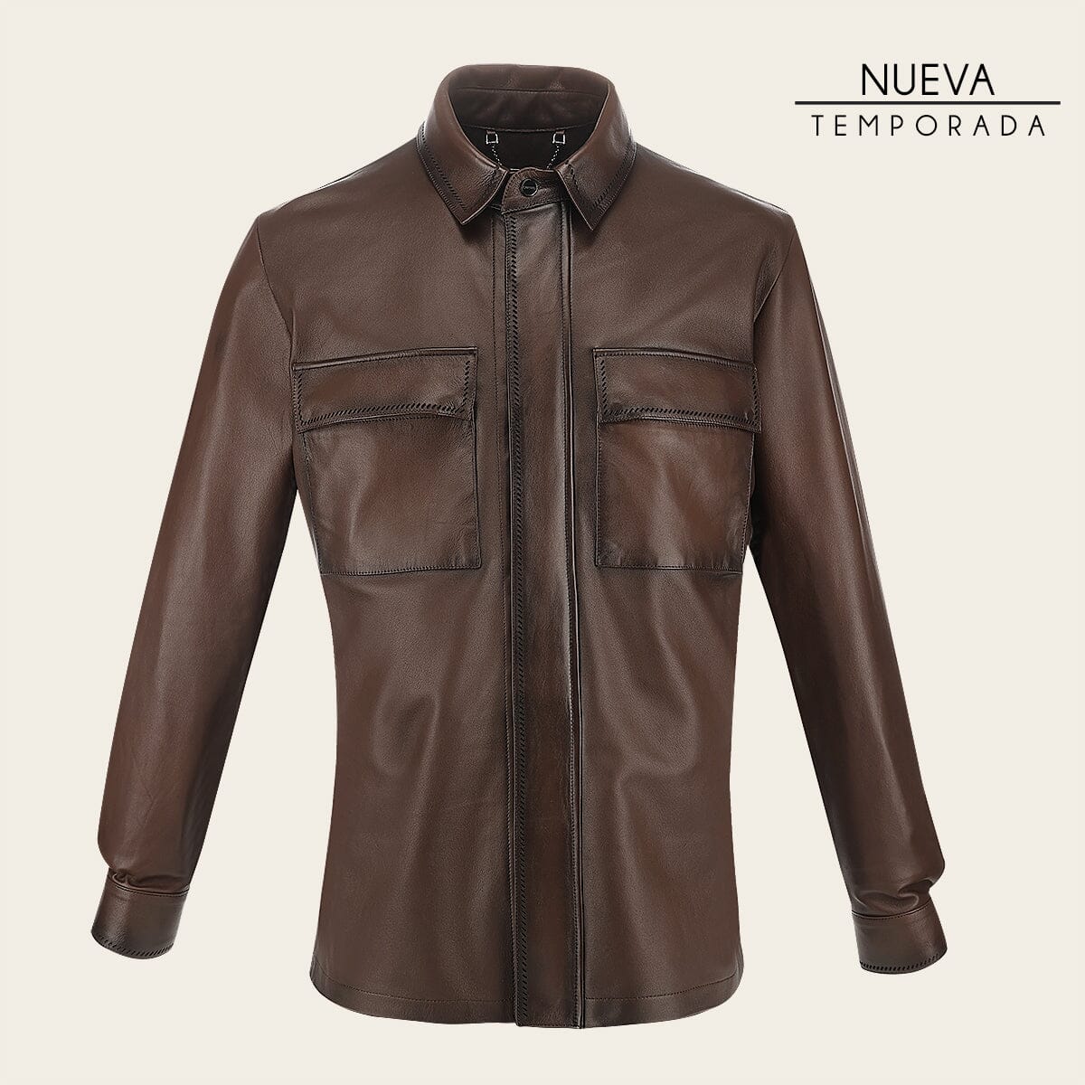 Camisola en piel genuina de ovino para caballero