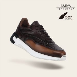 Tenis en piel genuina de venado para caballero