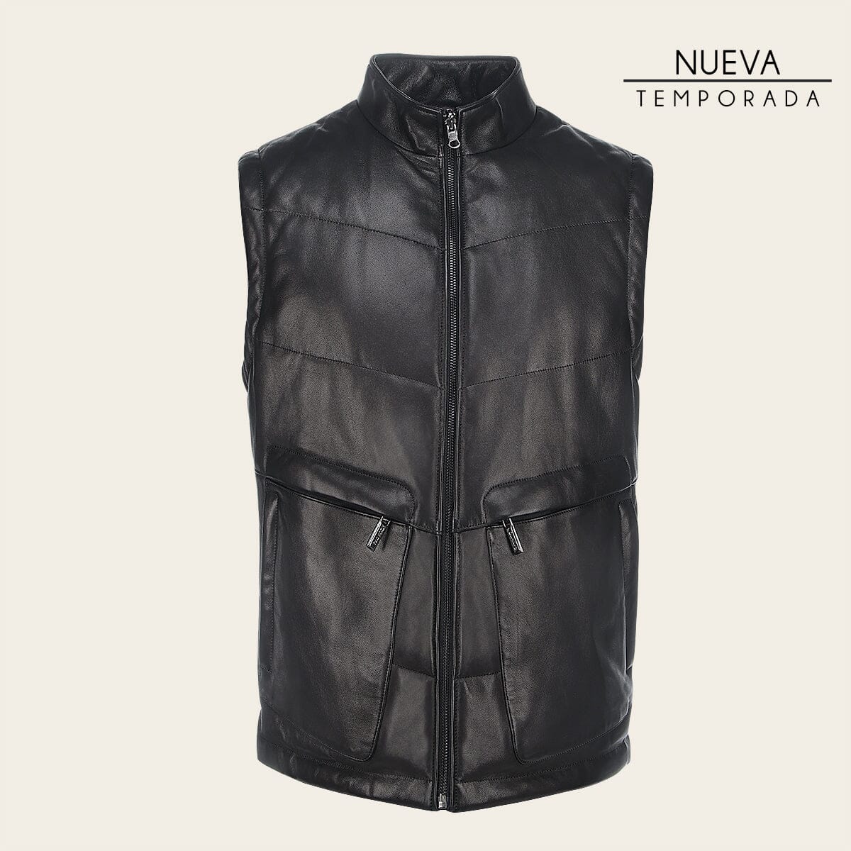 Chaleco doble vista en piel genuina de cordero para caballero - Imagen 2