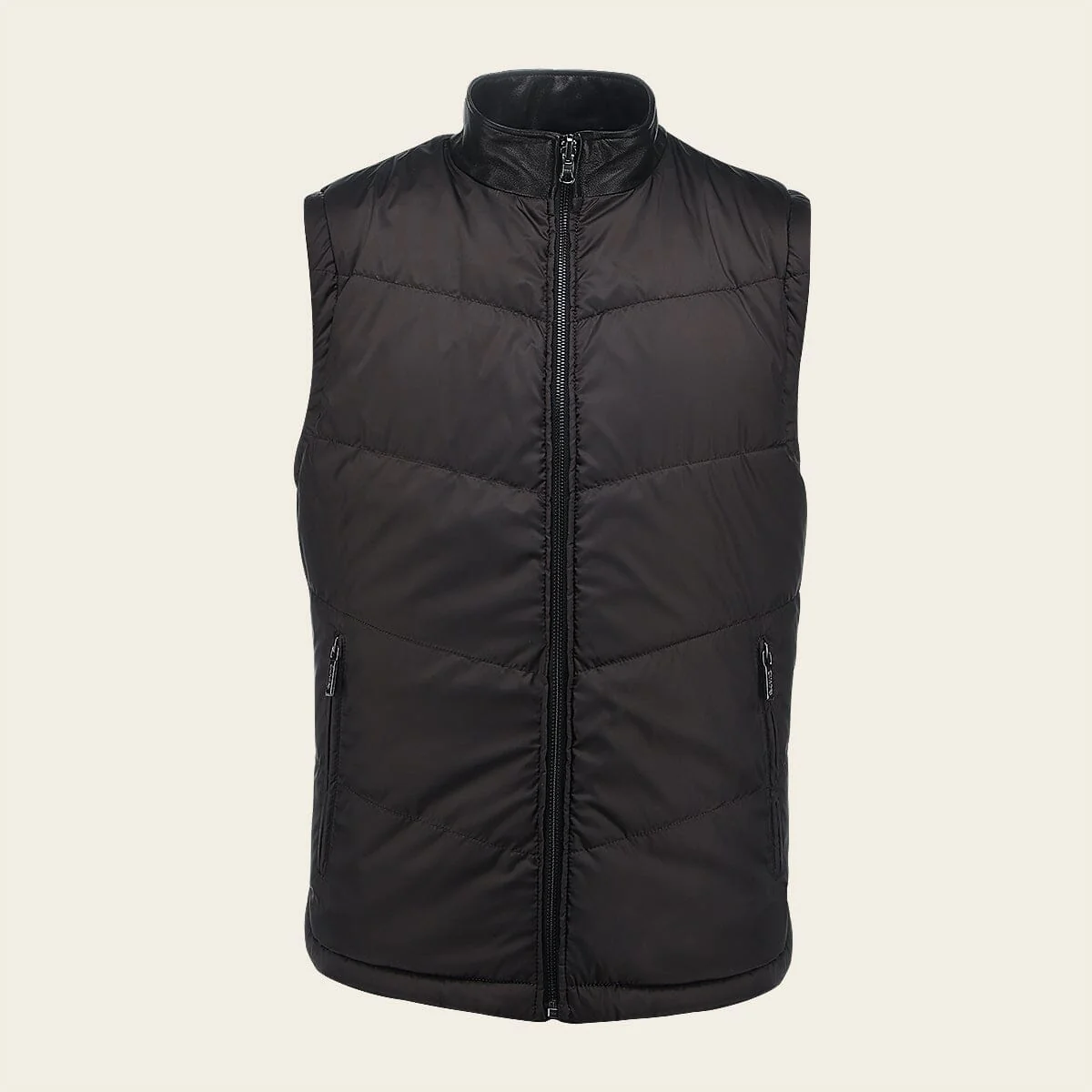 Chaleco doble vista en piel genuina de cordero para caballero - Imagen 7