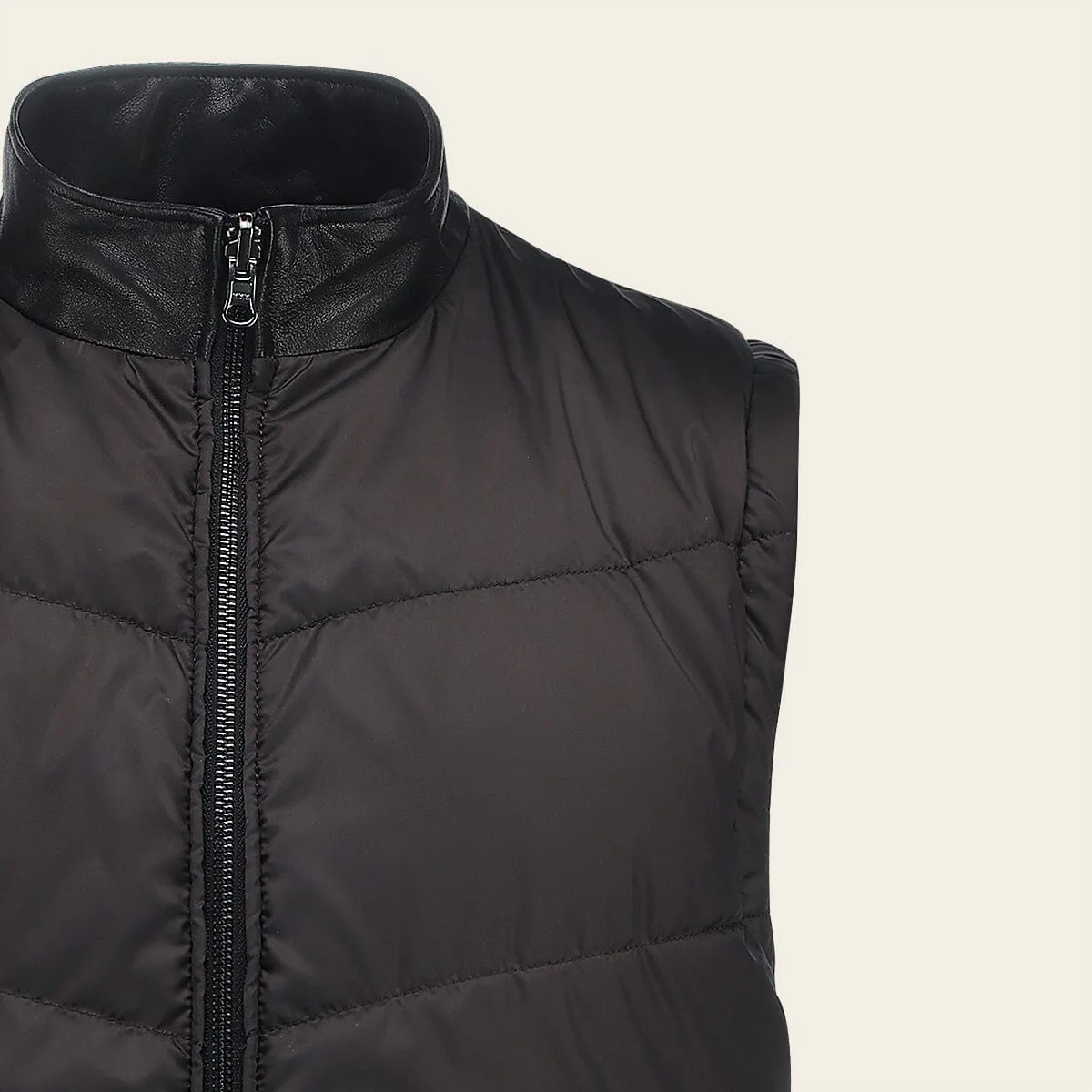 Chaleco doble vista en piel genuina de cordero para caballero - Imagen 5