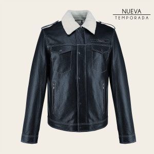 Chamarra en piel genuina de cordero para caballero