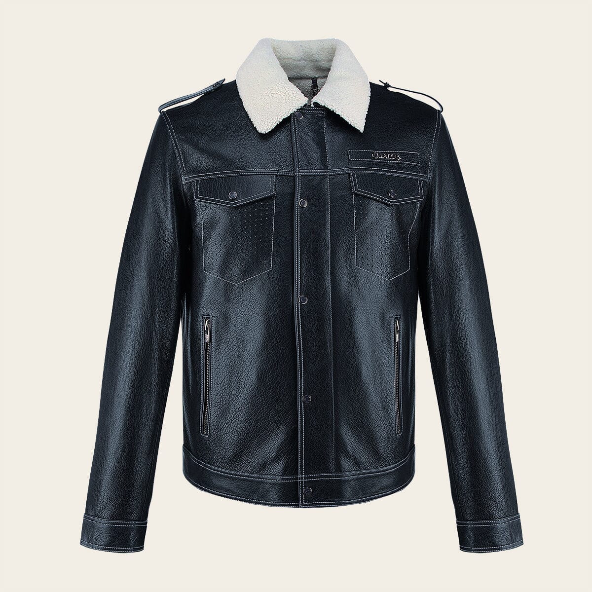 Chamarra en piel genuina de cordero para caballero - Imagen 7