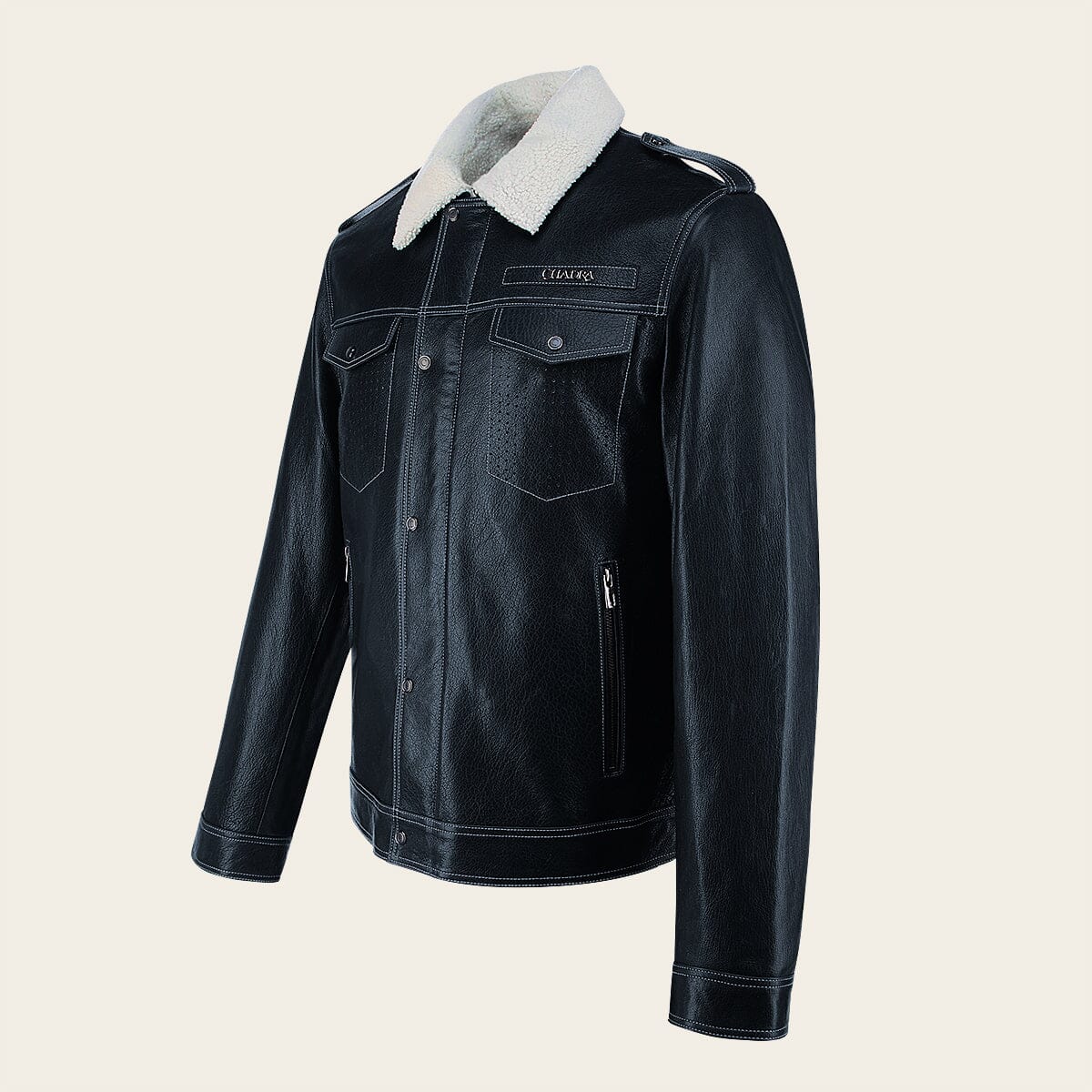 Chamarra en piel genuina de cordero para caballero - Imagen 4