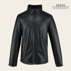 Chamarra en piel genuina de ovino para caballero