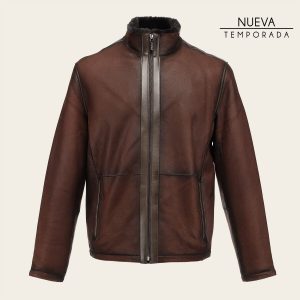 Chamarra en piel genuina de cordero para caballero