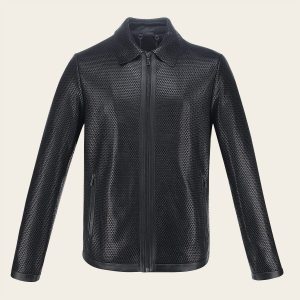 Chamarra en piel genuina de ovino para caballero