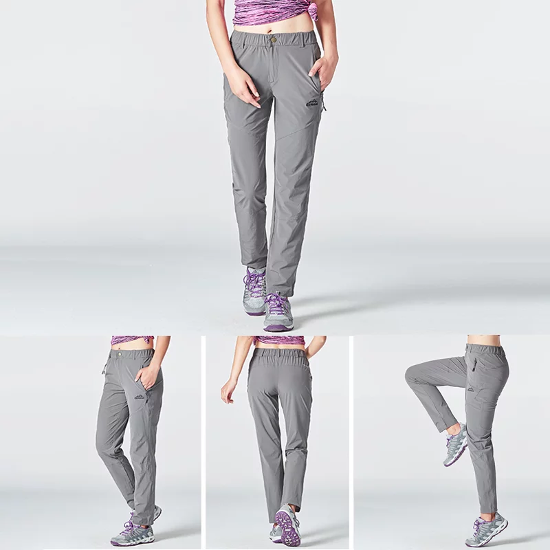 LNGXO-pantalones de senderismo para mujer, de secado rápido, para acampar al aire libre, escalada, Trekking, impermeables, para montaña, para verano - Imagen 4