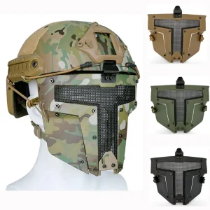 Máscara táctica para Paintball Airsoft, Protector de media cara con casco rápido, militar, para caza