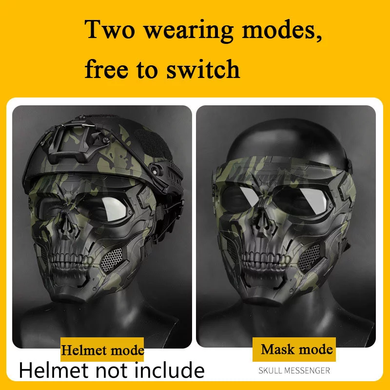 Máscaras de calavera táctica CS para hombre, máscaras de Paintball para motocicleta, cara completa, Airsoft, ciclismo, Halloween, fiesta de Cosplay, Militar - Imagen 6