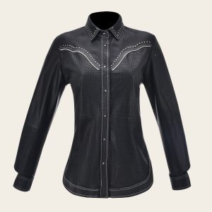 Camisola en piel genuina de ovino para dama