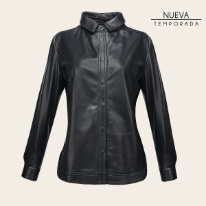 Camisola en piel genuina de ovino para dama