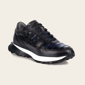 Tenis en piel genuina de alligator para caballero