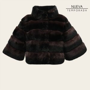 Chamarra en pelo genuino de conejo para dama