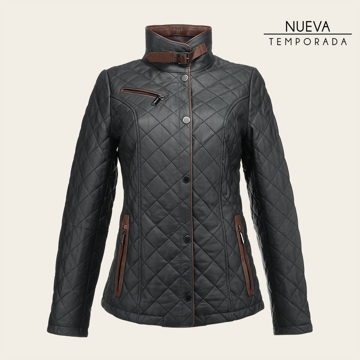 Chamarra en piel genuina de cordero para dama - Imagen 2