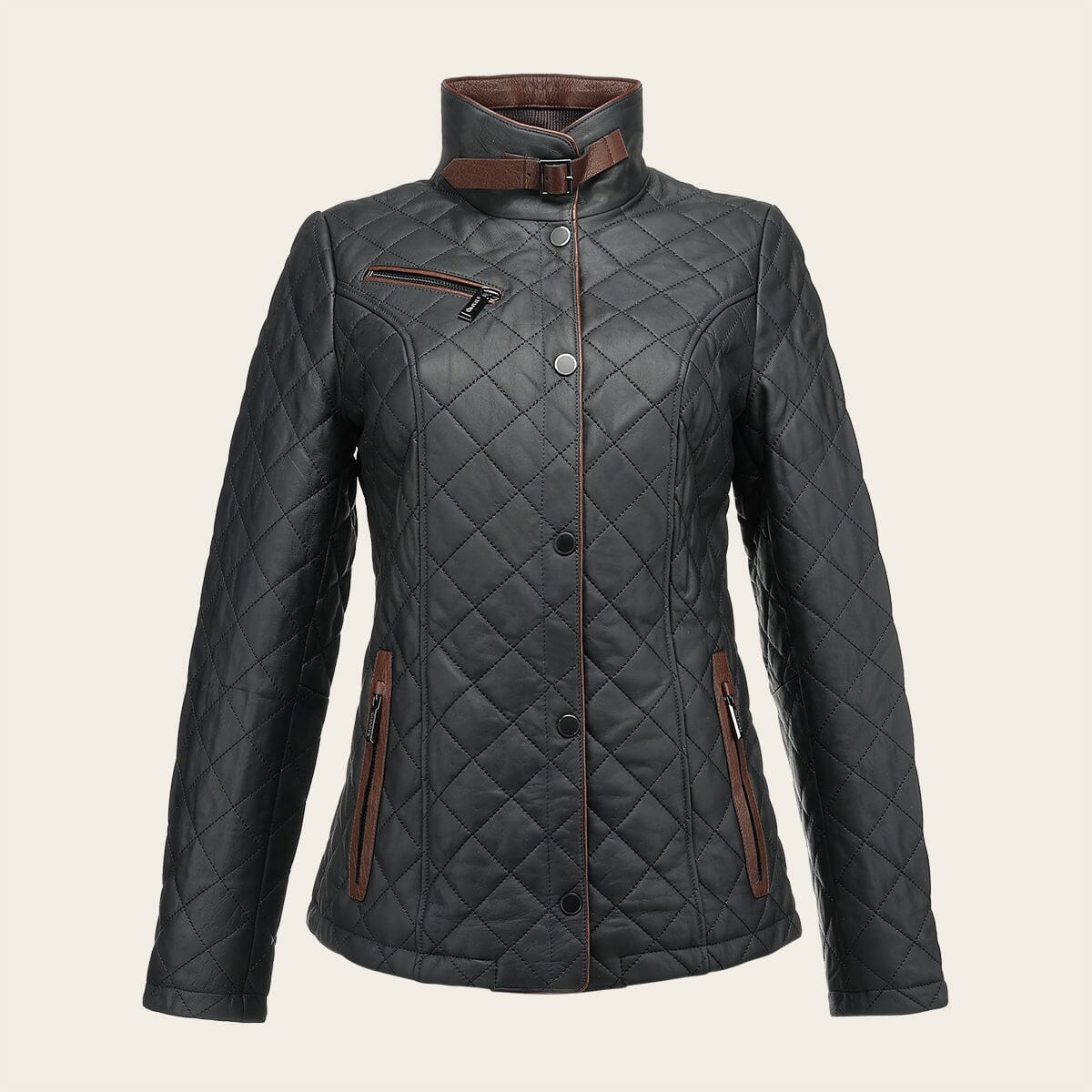 Chamarra en piel genuina de cordero para dama - Imagen 7