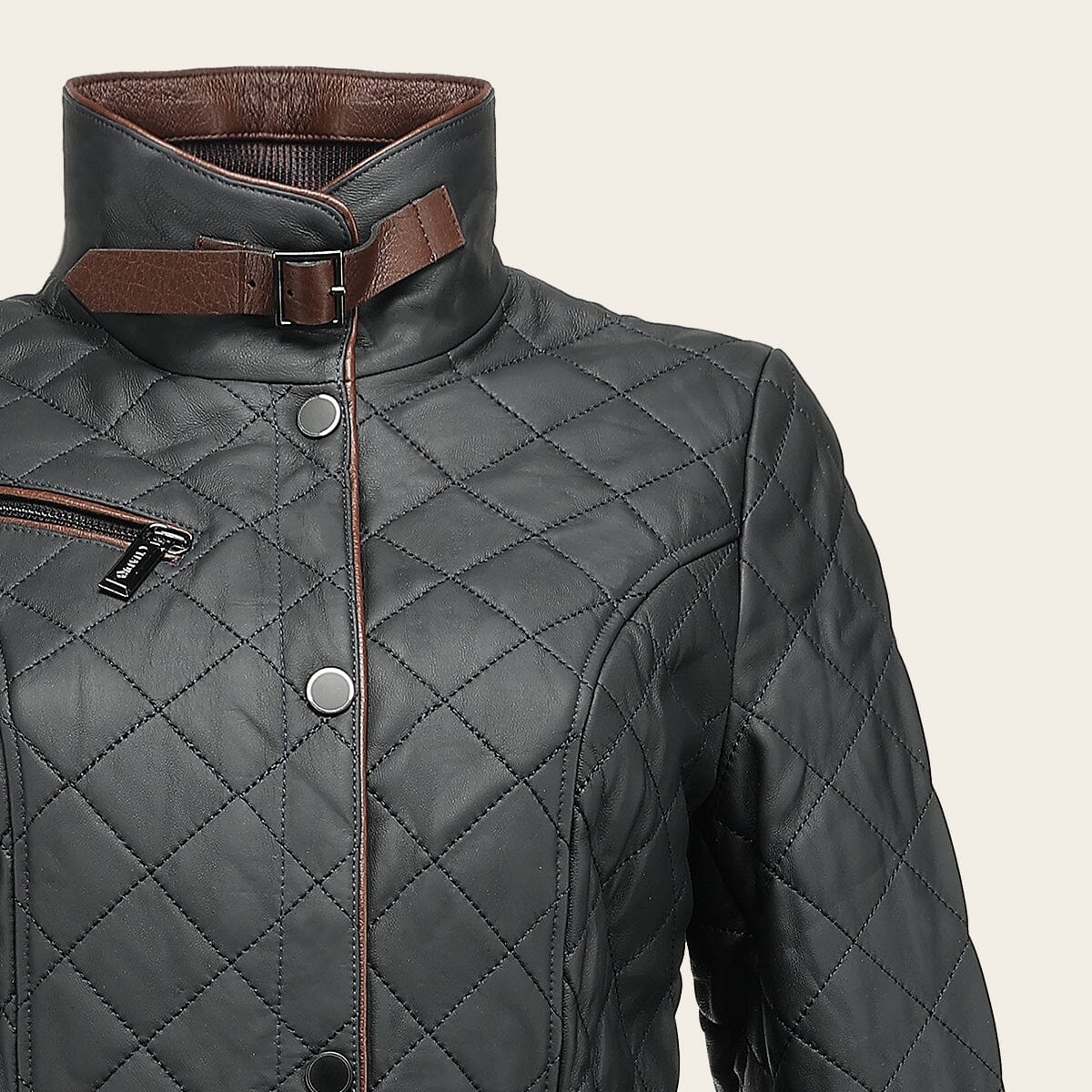 Chamarra en piel genuina de cordero para dama - Imagen 3