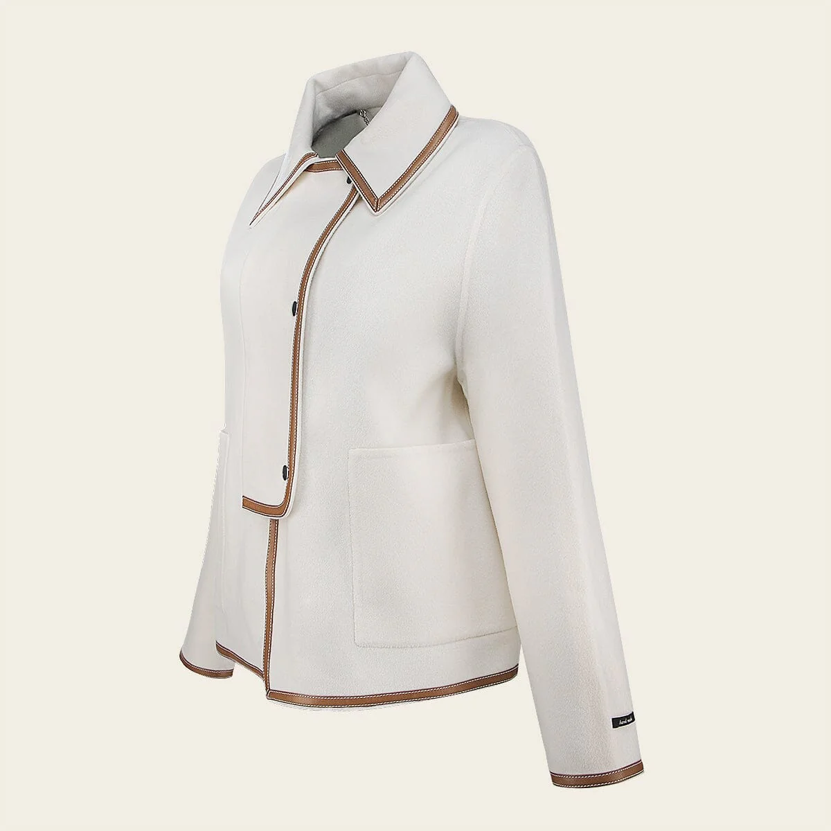 Chamarra en piel genuina de cachemira para dama - Imagen 3