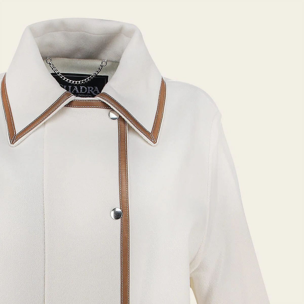 Chamarra en piel genuina de cachemira para dama - Imagen 4