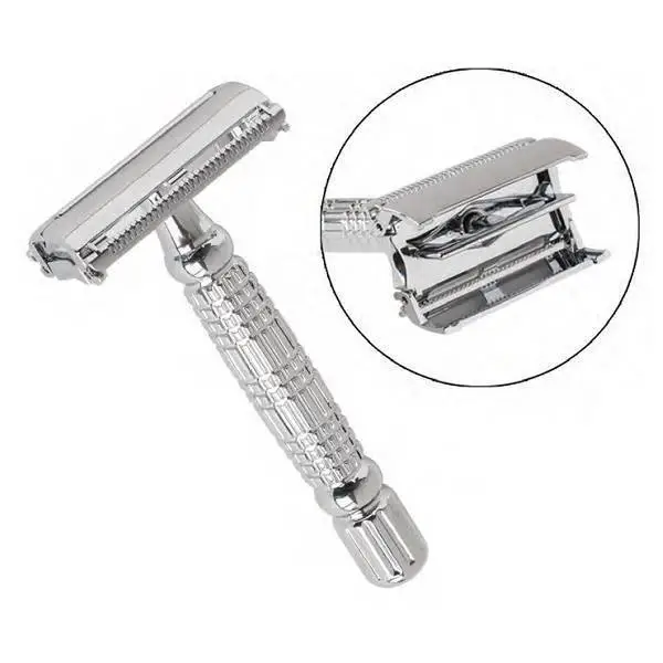 Maquinilla de afeitar reutilizable apertura mariposa