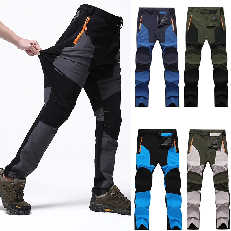 Pantalones de Trekking para hombre, pantalón táctico de secado rápido, Delgado, elástico, para acampar, pescar, escalada de montaña, ciclismo - Imagen 2
