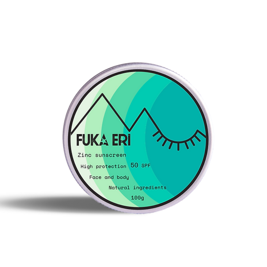 Protector solar Fuka Eri natural no-nano SPF 50 Sin color, cuerpo y cara 100 gr - Imagen 2
