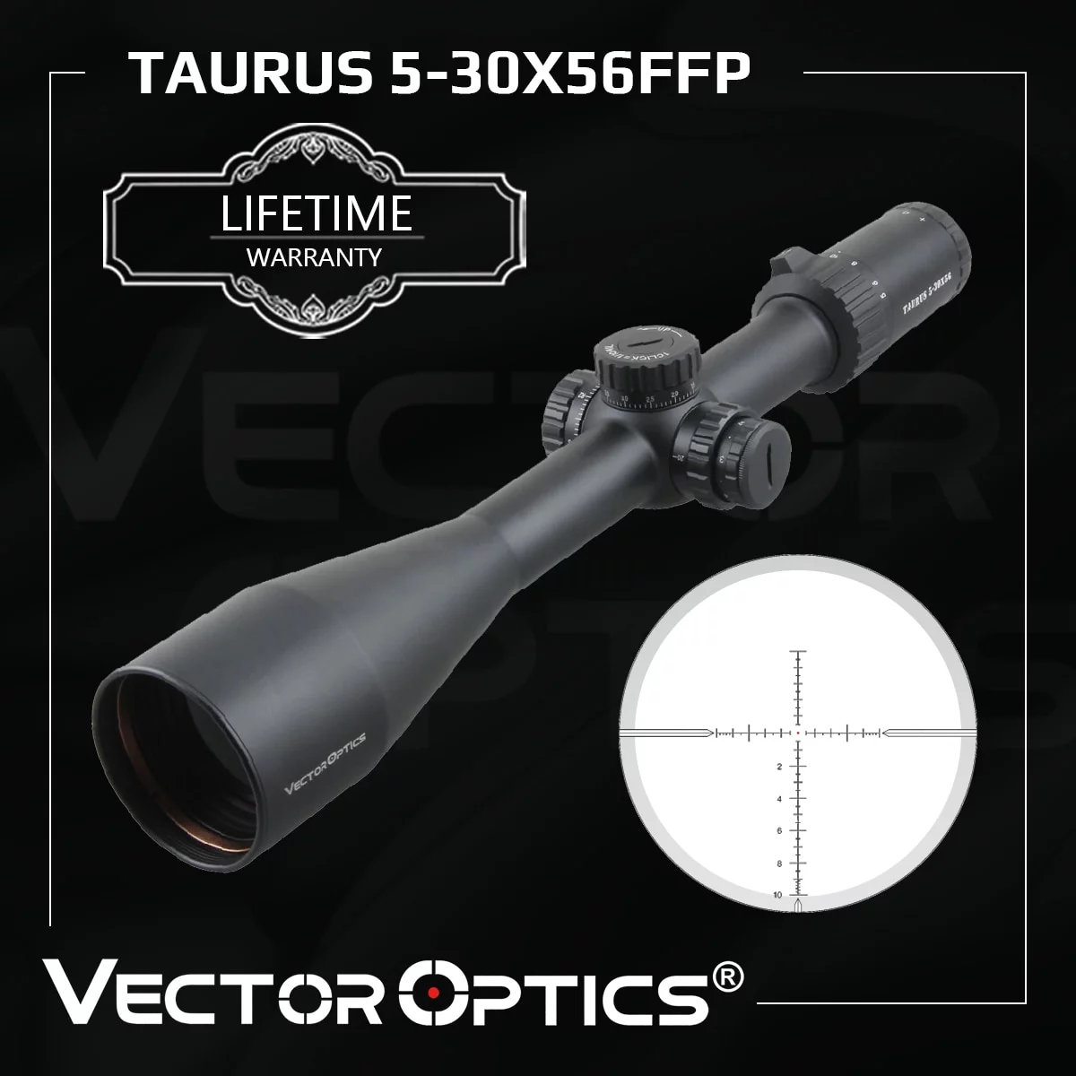 Vector Optics-Mira telescópica Taurus 5 para caza de largo alcance, dispositivo con retícula táctica militar, con primer plano focal, de 30x 56, de alta calidad