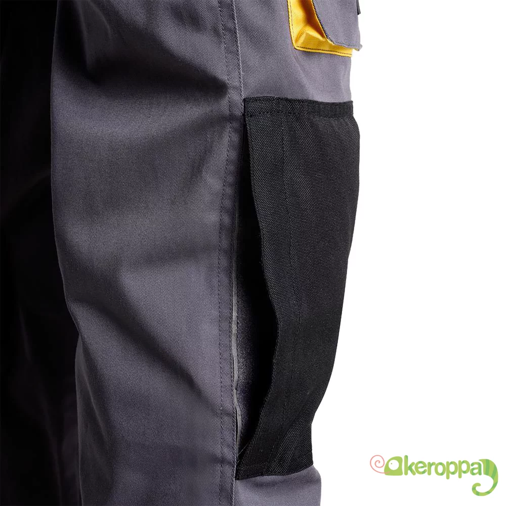 Wolfpack, Pantalones Largos De Trabajo, Gris/Amarillo, Tallas S/M/L/XL/2XL/3XL Multibolsillos, Resistentes, Rodilla Reforzada, Ropa de Seguridad. - Imagen 4