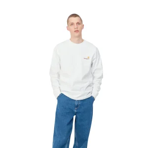 CARHARTT WIP L/S AMERICAN SCRIPT T-SHIRT | CAMISETA BÁSICA DE MANGA LARGA