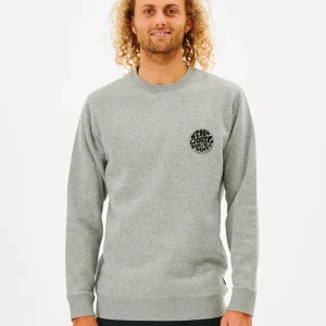 RIP CURL WETSUIT ICON CREW | SUDADERA DE ALGODÓN ORGÁNICO CON LOGO NEOPRENO