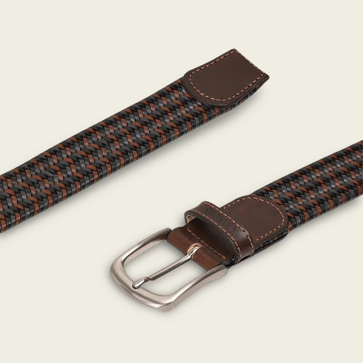 Cinturón casual tejido en piel genuina para caballero - Imagen 4