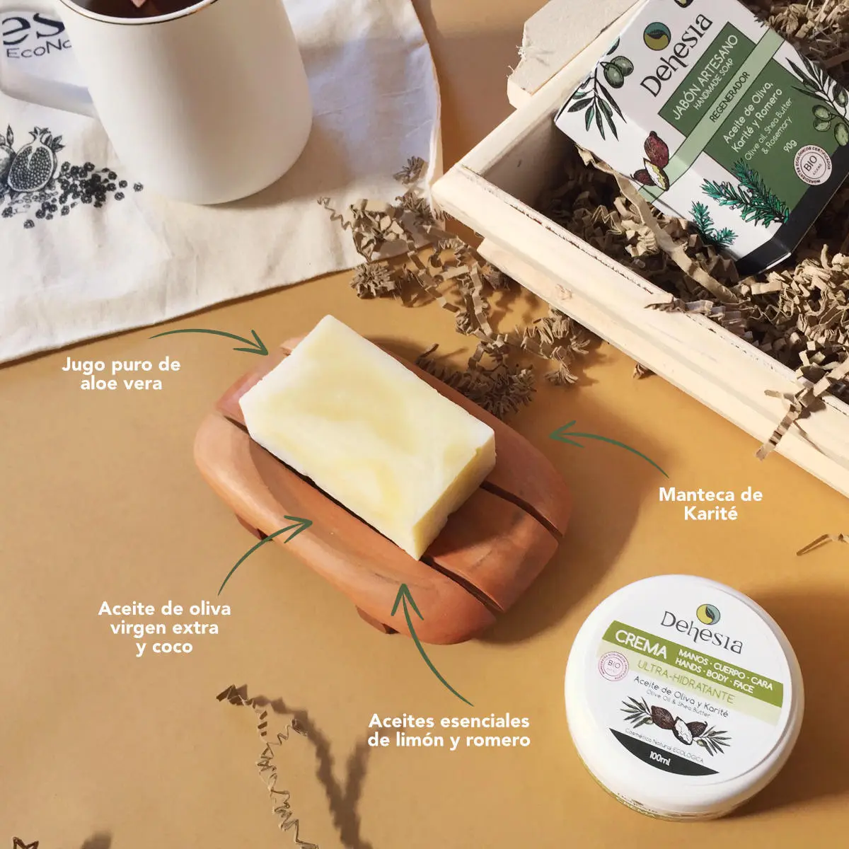 Jabón Artesano REGENERADOR BIO con Oliva, Romero y Karité - Imagen 3